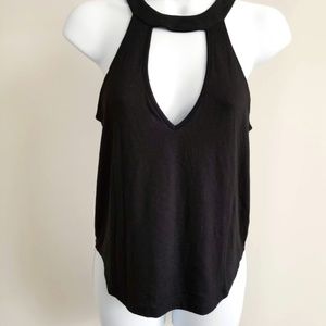 Express One Eleven Black Plunge V-Cut Out Tank XS
